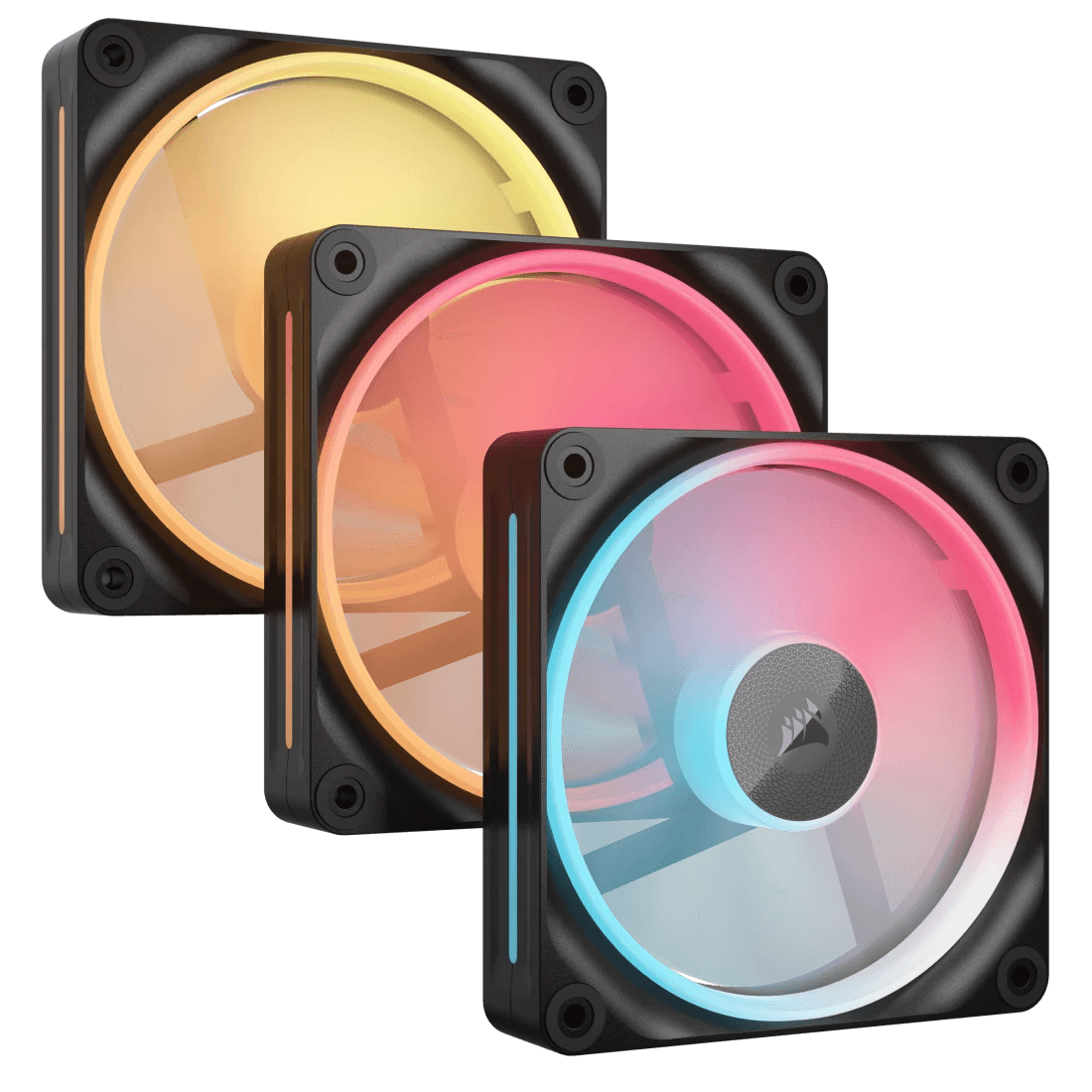 Corsair iCUE LINK LX120-R RGB 120mm PWM Reverse Black RGB Case Fans Starter Kit, Magnetic Dome Bearing | CO-9051050-WW