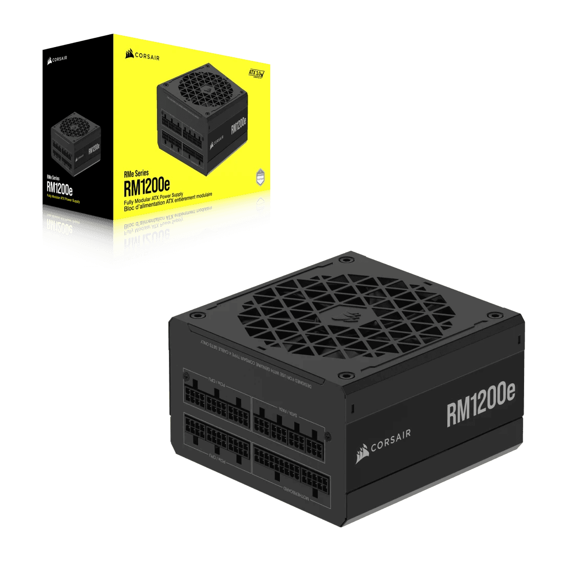 Corsair RMe Series RM1200e Fully Modular Low-Noise ATX Power Supply,  ATX 3.1 & PCIe 5.1, 80 PLUS Gold, Black  | CP-9020258